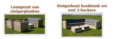 Meubelen van steigerhout uit onze webwinkel afdeling.